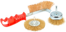 Set of cleaning brushes 3 pcs.No. 1 (for drill D-75/75,manual metal240mm) (Car BODY) 44024