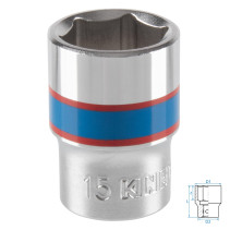 Головка торцевая стандартная шестигранная 3/8", 15 мм KING TONY 333515M