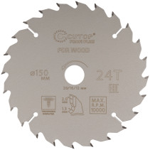 Диск пильный по дереву с тефлоновым покрытием 24Т, CUTOP Profi plus, 150 х 1,3/2,0 х 20/16/12 мм