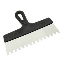 Шпатель зубчатый нержавеющий 300 мм, зуб 10х10 мм, ЧЕГЛОК (45)