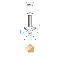 Milling cutter chrome kalevochnaya f34,9x13mm R4/4.8mm xb 8mm