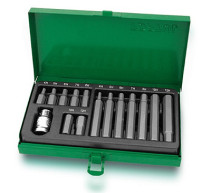 10mm HEX Bit Set with 1/2" Adapter, 15 pieces TOPTUL GAAD1508