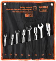 Набор рожково-торцевых ключей АвтоDело 8шт.(8-19мм,сумка) 30518