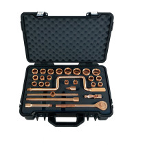 1/2" intrinsically safe socket set, 28 pieces AlCu, HORTZ