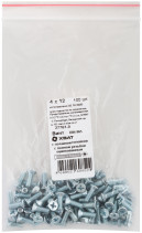 Винт с потайной головкой с полной резьбой оцинкованный DIN 965 4х12 (фасовка 100 шт)