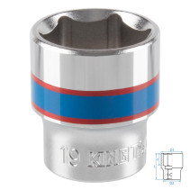 Головка торцевая стандартная шестигранная 3/8", 19 мм KING TONY 333519M