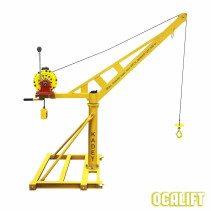 Строительный мини кран OCALIFT КАДЕТ поворотный со стрелой с лебёдкой TSA-CL 300 кг свободный спуск