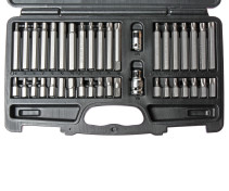 Набор бит TORX, HEX, SPLINE с адаптерами 3/8" & 1/2" (в кейсе) 40 предметов JTC /1/10
