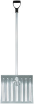 Sidewalk steel snow shovel, curved aluminum handle 428x375x1300 mm
