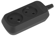 ERA KX-2-B block 2 sockets without grounding black