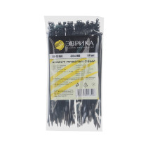 Хомут пластиковый ER-13160 черный 3.0x160мм универсальный (100шт) ЭВРИКА /1/600