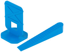Tile leveling system, clips 40 pcs. and 40 wedges, set (blue)