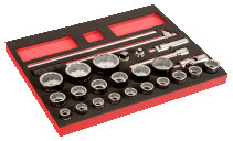 3/4", 1/4", 1/2", 3/8" A set of metric end heads. sizes