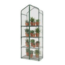 Greenhouse greenhouse on the windowsill Geoplastboard 59x39x160 cm 4 shelves color green