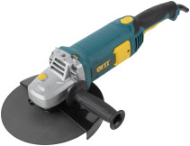 Angle grinder 2200 W; 6200 rpm; ClK 230 mm; 4.6 kg; used brushes; incline; float.start; repeat; box