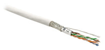 SFUTP4-C6-P26-IN-LSZH-WH-500 (500 м) Кабель витая пара, экранированная SF/UTP, категория 6, 4 пары (26 AWG), многожильный (patch), экран - фольга + медная оплетка, LSZH, белый