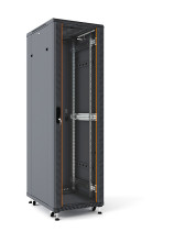 Шкаф телекоммуникационный Ripo 426010GM/B 19" напольный 42U 600х1000 черный дверь стекло