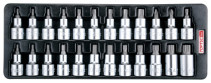 Набор головок торцевых 1/2" с насадками Hex, Torx, Spline, 24 предмета в ложементе TOPTUL GAAT2403