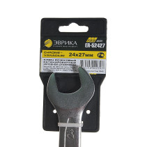 Ключ рожковый 24x27мм ER-52427 (Chrome vanadium) на держателе PRO ЭВРИКА 1/10/30