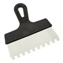 Шпатель зубчатый нержавеющий 200 мм, зуб 10х10 мм, ЧЕГЛОК (70)