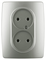 Розетка ЭРА Серия 12 12-2107-15 двойная без заземления 2X2P 16A-250В IP20 перламутр