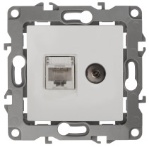 Розетка ЭРА Серия 12 12-3110-01 комбинированная RJ45+TV IP20 белый