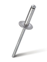 Rivet exhaust open MESSER aluminum/steel AlMg 2,5% St. 4,0X10X20 mm Enlarged rim.(pack of 50 pcs.)