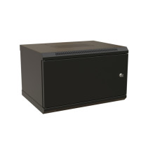 WRline WR-TW-0645-SR-RAL9004 Шкаф настенный 19-дюймовый (19"), 6U, 367x600х450мм, цельнометаллическая дверь с замком, цвет черный (RAL 9004) (разобранный)