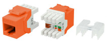 KJ8-8P8C-C5e-180-OR Keystone Jack Insert RJ-45(8P8C), Category 5e, 180 degree type, Orange