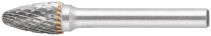 Carbide ball, 6 mm pin, type "F", parabolic 10x20x65 mm