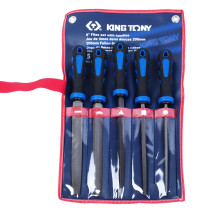 200 mm file set, two-component handles, 5 pieces KING TONY 1005GQ