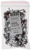 Self-tapping screws for sheet plates, drill bit 4,2 x 16 chocolate brown 100 pcs,RAL 8017 packing