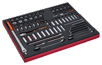 Fit&Go Набор торцевых головок 1/4" + 3/8" и комбинированных ключей в ложементе, 91 предмет