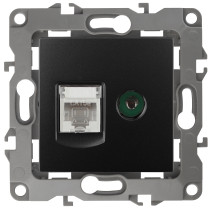 Розетка ЭРА Серия 12 12-3110-05 комбинированная RJ45+TV IP20 антрацит