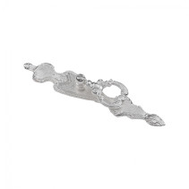 Handle meb. button met. FLORENTINO-key white silver, AKS