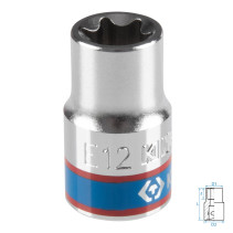 Головка торцевая TORX Е-стандарт 3/8", E12, L = 28 мм KING TONY 337512M