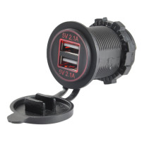 Розетка USB электрическая, двойная, встроенная, с заземлением Mosvolt