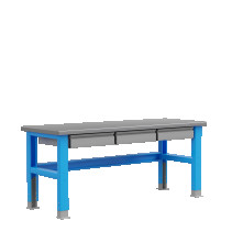 Industrial metal table 2000 mm. PLC (RAL5015 and RAL7037) 115003