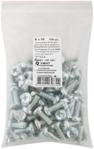 A semi-cylindrical screw. a head with a full thread of pins. DIN 7985 6x16 (packing 100 pcs)