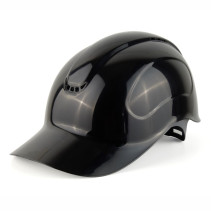 Absolute black protective helmet, chin strap with 4-point fastening, 20 pcs.