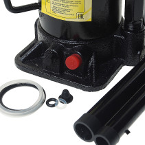 Домкрат гидравлический ER-80151 бутылочный с клапаном 15т, ремкомплект (выс. подъема 230-435мм) ЭВРИКА /1/2