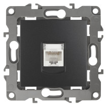 Розетка ЭРА Серия 12 12-3107-05 информационная RJ45 IP20 антрацит