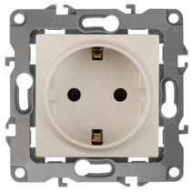 Розетка ЭРА Серия 12 12-2001-02 с заземлением 2P+E Schuko 16A-250В IP20 без м.лапок слоновая кость