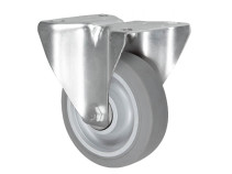 Колесная опора д.160 мм неповоротная с панелью промышленная серая резина