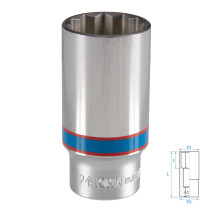 Головка торцевая глубокая двенадцатигранная 3/8", 24 мм KING TONY 323024M