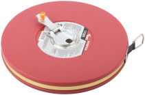 Tape measure, fiberglass tape, red plastic housing 50 m