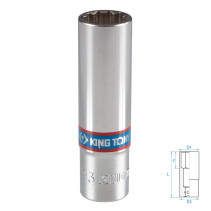 Головка торцевая глубокая двенадцатигранная 3/8", 13 мм KING TONY 323013M