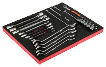Fit&Go Набор торцевых и накидных ключей + торцевые головки 3/8" в ложементе, 36 предметов