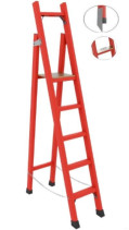ССС-2,5ШМ диэлектрическая стремянка с симметричной опорой, широкие ступени, металлические оконцеватели (Мягкий грунт), h=2500мм, h рабочей площадки=1600мм, ступ.5