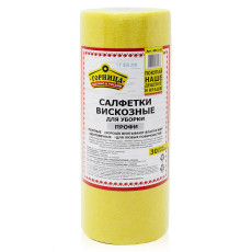 Салфетки / тряпки для уборки вискозные сверхвпитывающие в рулоне Горница, 25*25 см, 90 г/м2, 30 шт.